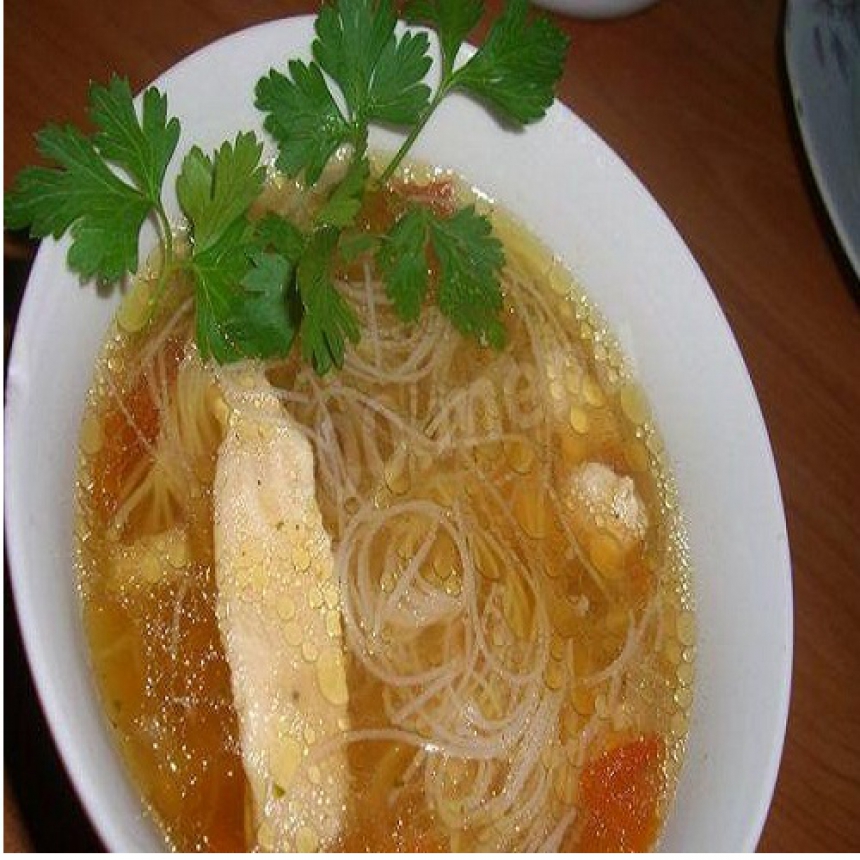 Суп китайский с рисовой лапшой